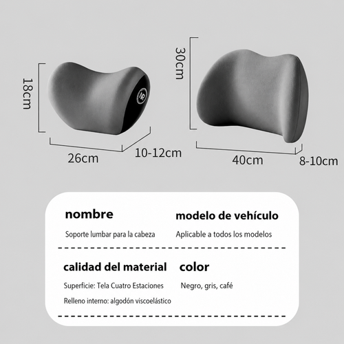 Cojín Lumbar y Reposacabezas para Auto