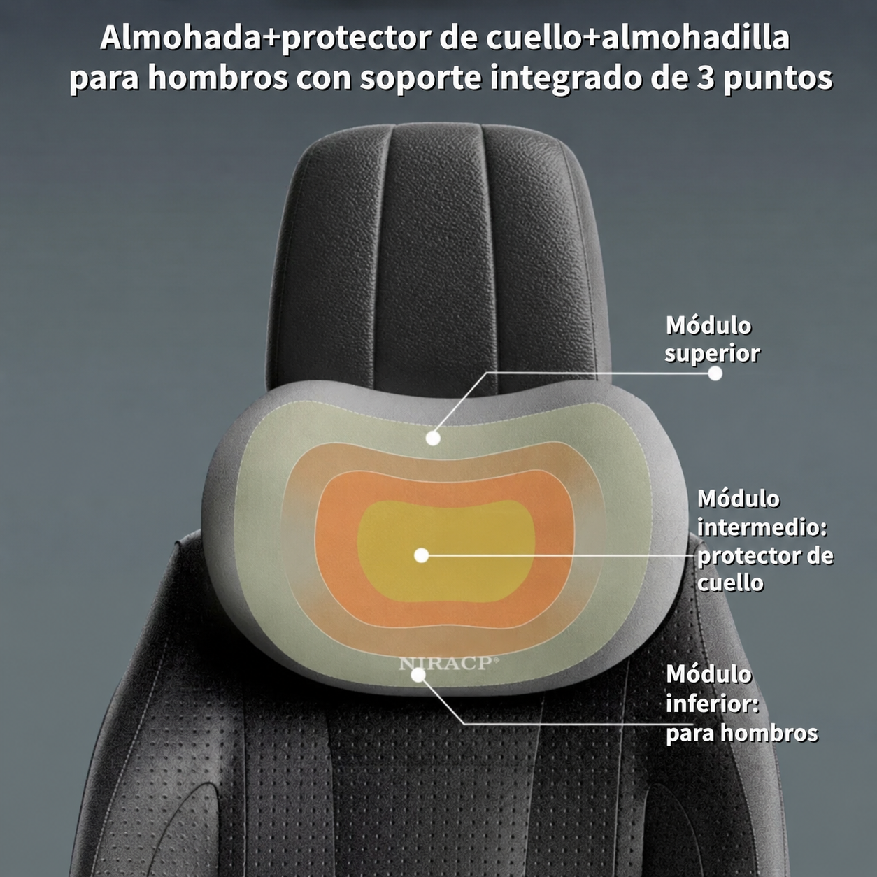 Cojín Lumbar y Reposacabezas para Auto